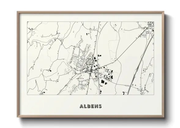 Une affiche de carte sur Albens