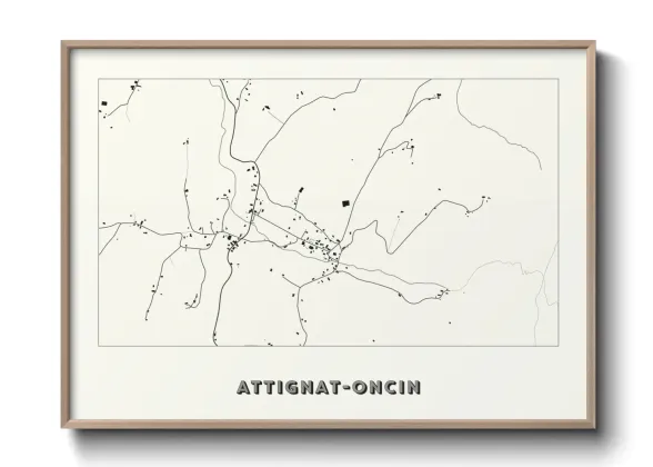 Une affiche de carte sur Attignat-Oncin