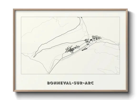 Une affiche de carte sur Bonneval-sur-Arc