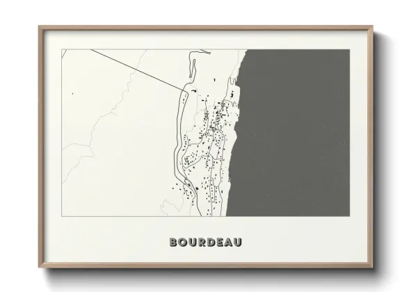 Une affiche de carte sur Bourdeau