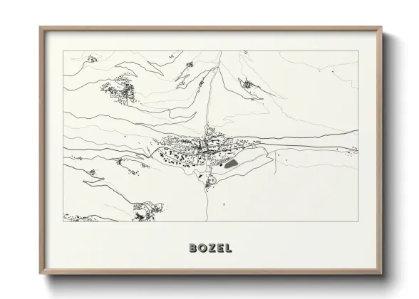 Une affiche de carte sur Bozel