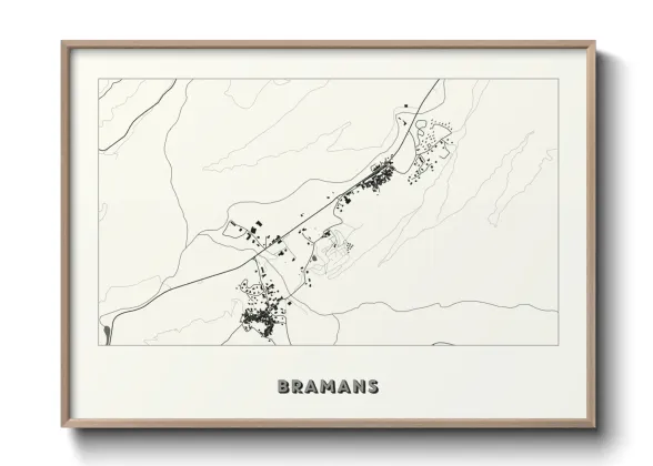 Une affiche de carte sur Bramans