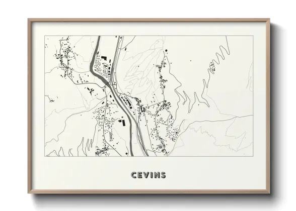 Une affiche de carte sur Cevins