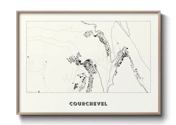 Une affiche de carte sur Courchevel