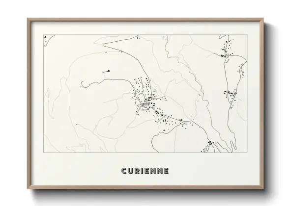 Une affiche de carte sur Curienne