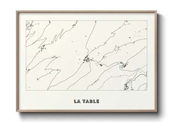 Une affiche de carte sur La Table