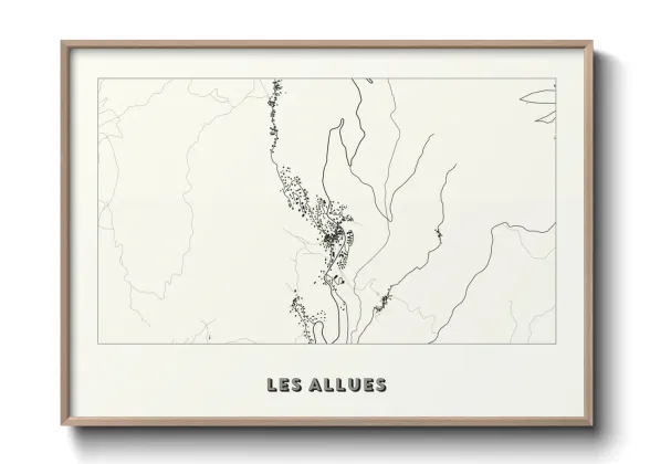Une affiche de carte sur Les Allues