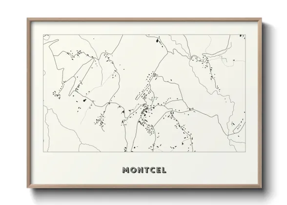 Une affiche de carte sur Montcel