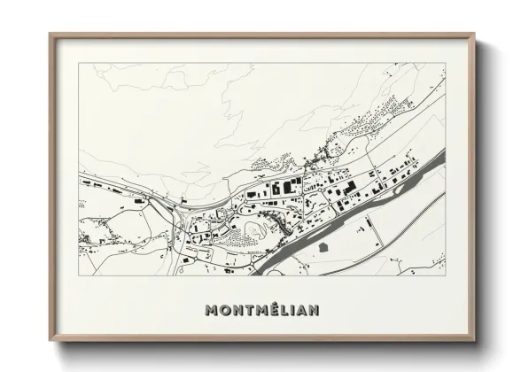 Une affiche de carte sur Montmélian