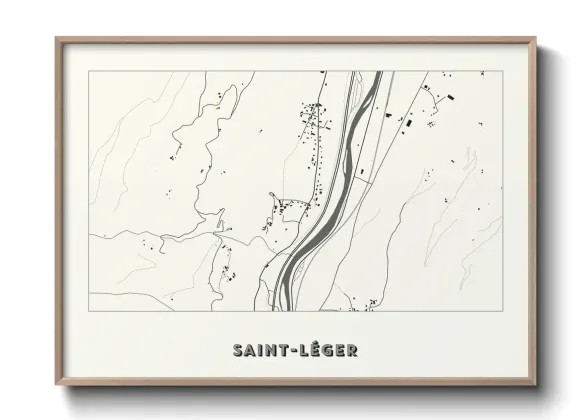 Une affiche de carte sur Saint-Léger
