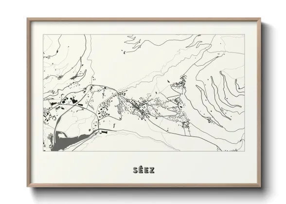 Une affiche de carte sur Séez