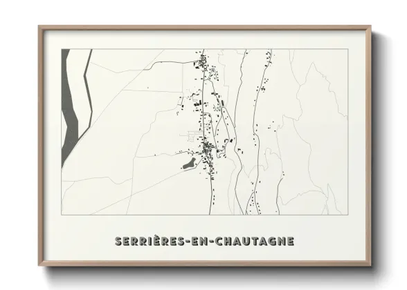 Une affiche de carte sur Serrières-en-Chautagne