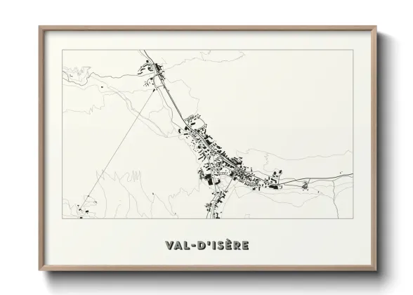 Une affiche de carte sur Val-d'Isère