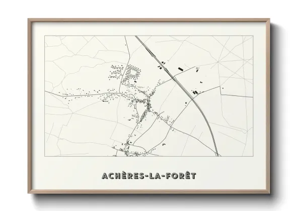 Une affiche de carte sur Achères-la-Forêt