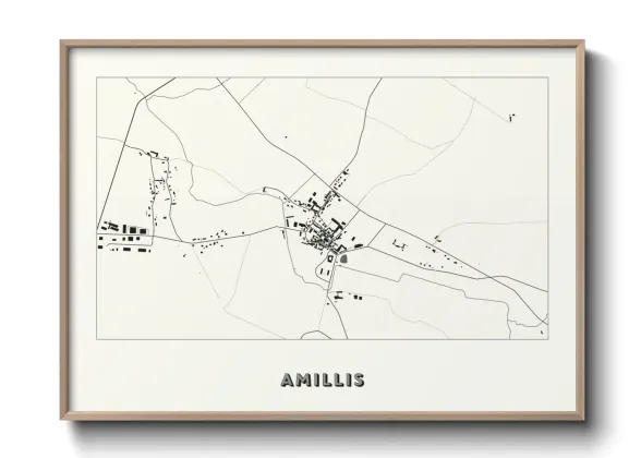 Une affiche de carte sur Amillis