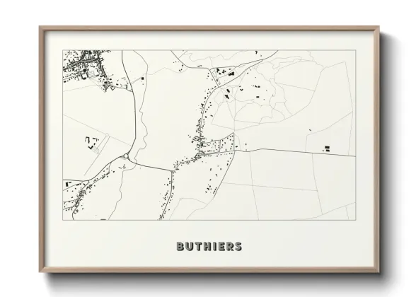 Une affiche de carte sur Buthiers