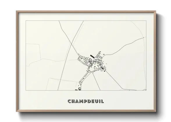 Une affiche de carte sur Champdeuil