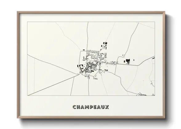 Une affiche de carte sur Champeaux