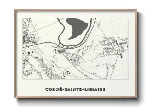 Une affiche de carte sur Condé-Sainte-Libiaire