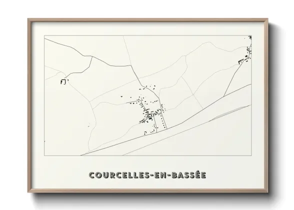 Une affiche de carte sur Courcelles-en-Bassée
