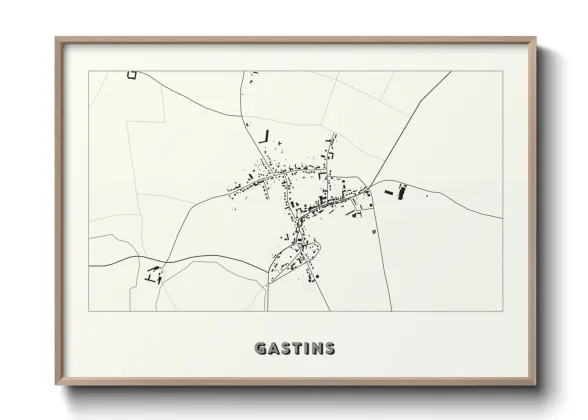 Une affiche de carte sur Gastins