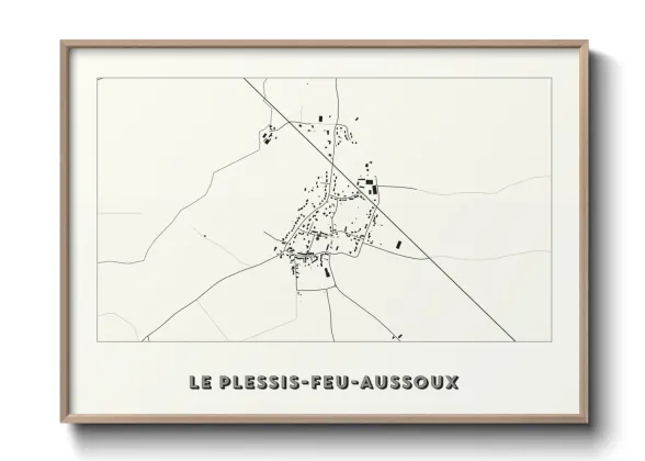 Une affiche de carte sur Le Plessis-Feu-Aussoux