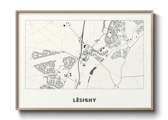Une affiche de carte sur Lésigny