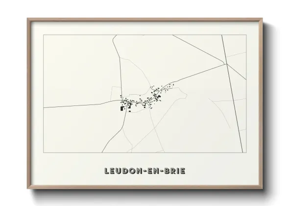 Une affiche de carte sur Leudon-en-Brie