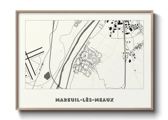 Une affiche de carte sur Mareuil-lès-Meaux