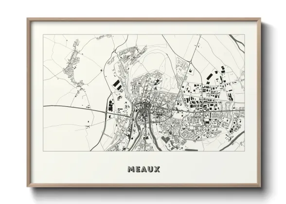 Une affiche de carte sur Meaux