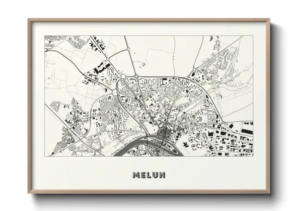 Une affiche de carte sur Melun