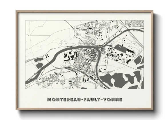 Une affiche de carte sur Montereau-Fault-Yonne