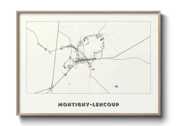 Une affiche de carte sur Montigny-Lencoup