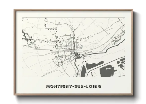 Une affiche de carte sur Montigny-sur-Loing