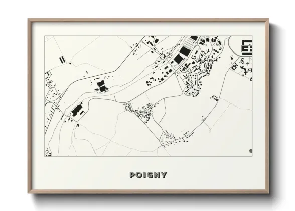 Une affiche de carte sur Poigny