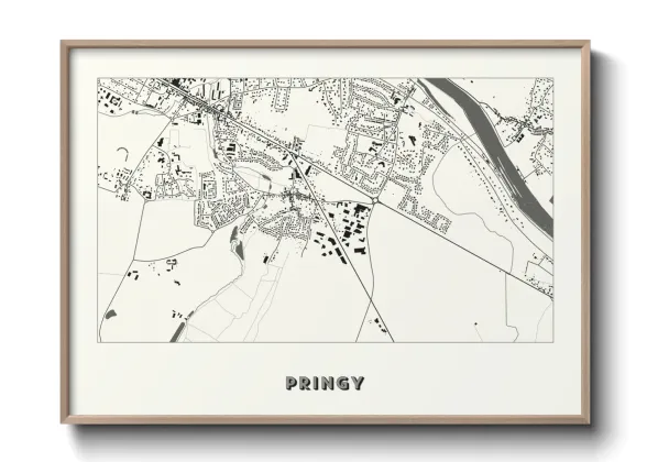 Une affiche de carte sur Pringy