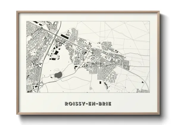 Une affiche de carte sur Roissy-en-Brie