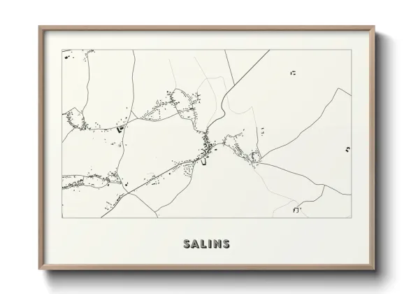 Une affiche de carte sur Salins