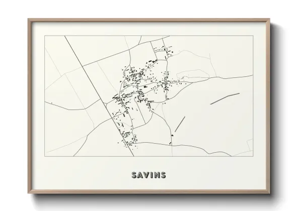 Une affiche de carte sur Savins