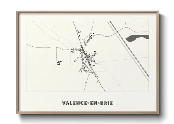 Une affiche de carte sur Valence-en-Brie