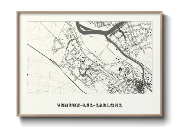 Une affiche de carte sur Veneux-les-Sablons