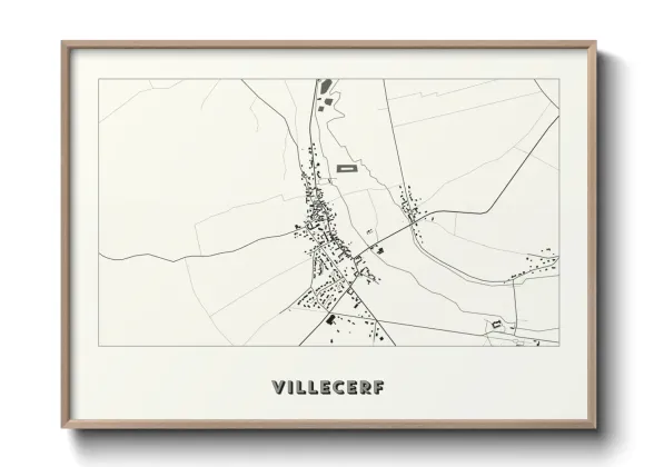 Une affiche de carte sur Villecerf