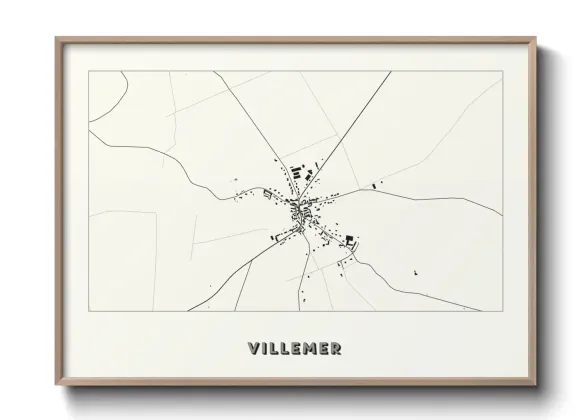 Une affiche de carte sur Villemer