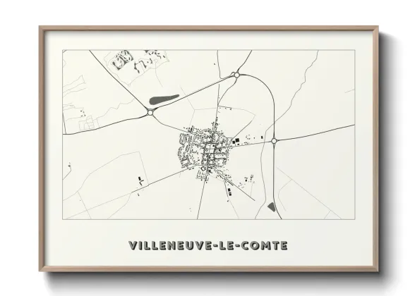 Une affiche de carte sur Villeneuve-le-Comte