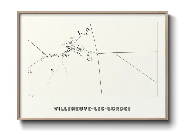 Une affiche de carte sur Villeneuve-les-Bordes