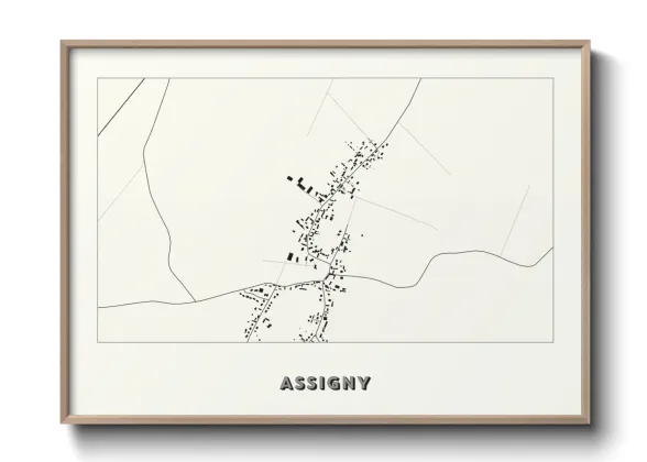 Une affiche de carte sur Assigny