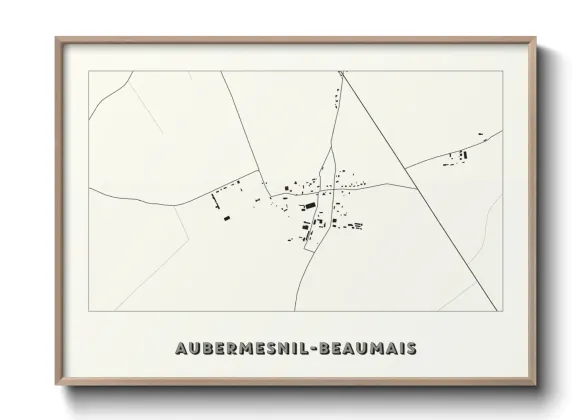 Une affiche de carte sur Aubermesnil-Beaumais