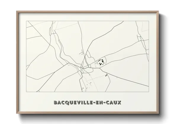 Une affiche de carte sur Bacqueville-en-Caux