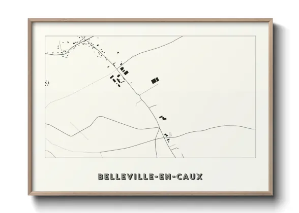 Une affiche de carte sur Belleville-en-Caux