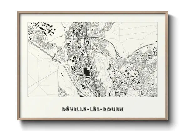 Une affiche de carte sur Déville-lès-Rouen